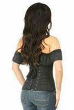 Daisy Corsets Lavish Black Cotton Off-The-Shoulder Corset - Daisy Corsets - Flyclothing LLC
