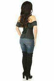Daisy Corsets Lavish Black Cotton Off-The-Shoulder Corset - Daisy Corsets - Flyclothing LLC
