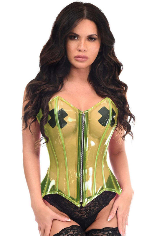 Daisy Corsets Lavish Clear Green Overbust Corset - Daisy Corsets - Flyclothing LLC