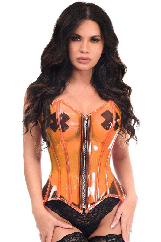Daisy Corsets Lavish Clear Orange Overbust Corset - Daisy Corsets - Flyclothing LLC