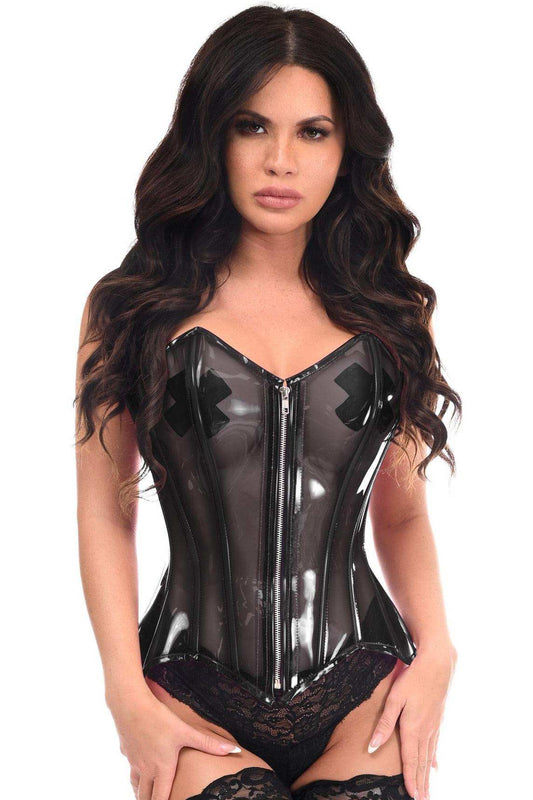 Daisy Corsets Lavish Clear Black Overbust Corset - Daisy Corsets - Flyclothing LLC