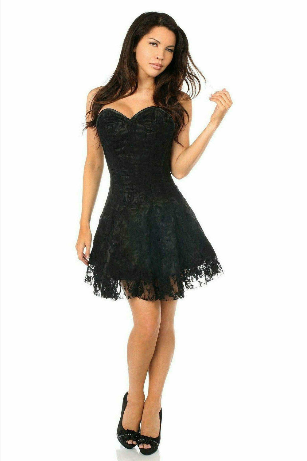 Daisy Corsets Lavish Black Lace Corset Dress - Daisy Corsets - Flyclothing LLC