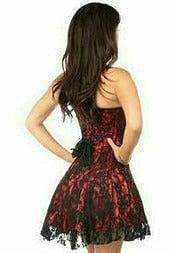 Daisy Corsets Lavish Red Lace Corset Dress - Daisy Corsets - Flyclothing LLC