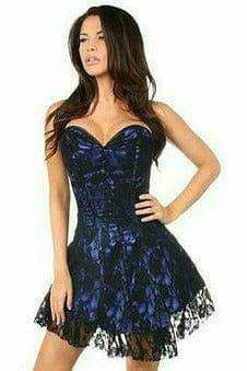 Daisy Corsets Lavish Blue Lace Corset Dress - Daisy Corsets - Flyclothing LLC