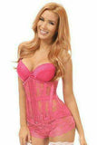 Daisy Corsets Lavish Fuchsia Sheer Lace Under Bust Corset - Daisy Corsets - Flyclothing LLC