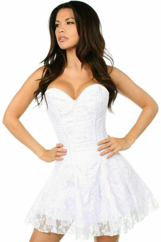 Daisy Corsets Lavish White Lace Corset Dress - Daisy Corsets - Flyclothing LLC