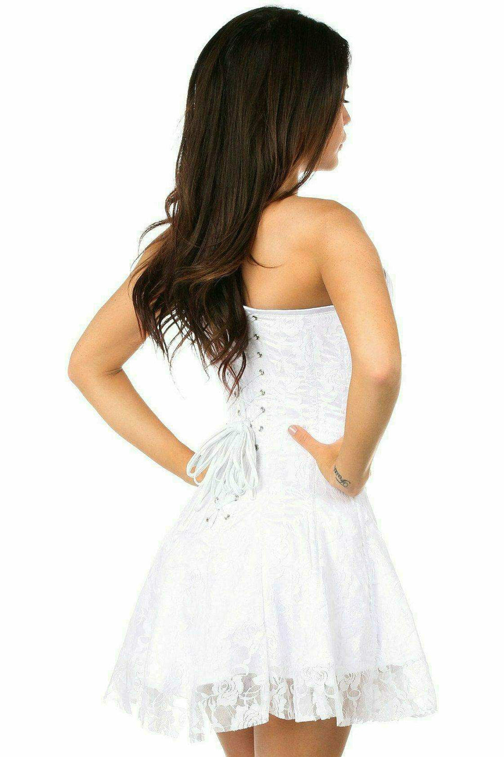 Daisy Corsets Lavish White Lace Corset Dress - Daisy Corsets - Flyclothing LLC