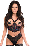 Daisy Corsets Lavish Neon Butterfly Underwire Open Cup Lycra Cincher w/Criss Cross Back - Daisy Corsets - Flyclothing LLC