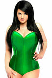 Daisy Corsets Lavish Green Satin Corset Romper - Daisy Corsets - Flyclothing LLC