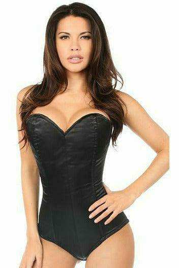 Daisy Corsets Lavish Black Satin Corset Romper - Daisy Corsets - Flyclothing LLC