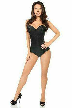 Daisy Corsets Lavish Black Satin Corset Romper - Daisy Corsets - Flyclothing LLC