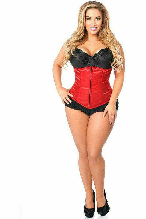 Daisy Corsets Lavish Red Underbust Zipper Corset - Daisy Corsets - Flyclothing LLC