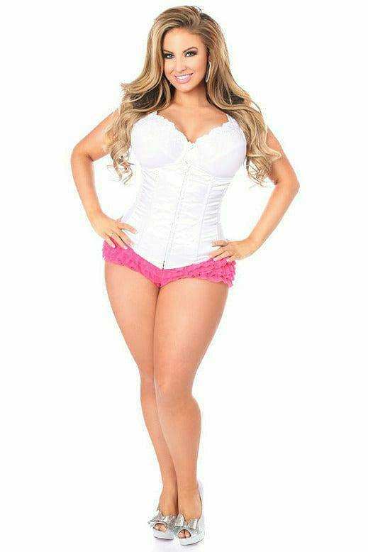 Daisy Corsets Lavish White Underbust Zipper Corset - Daisy Corsets - Flyclothing LLC