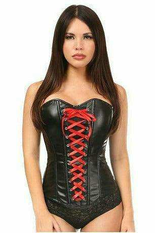 Daisy Corsets Lavish Wet Look Faux Leather Lace-Up Over Bust Corset - Daisy Corsets - Flyclothing LLC