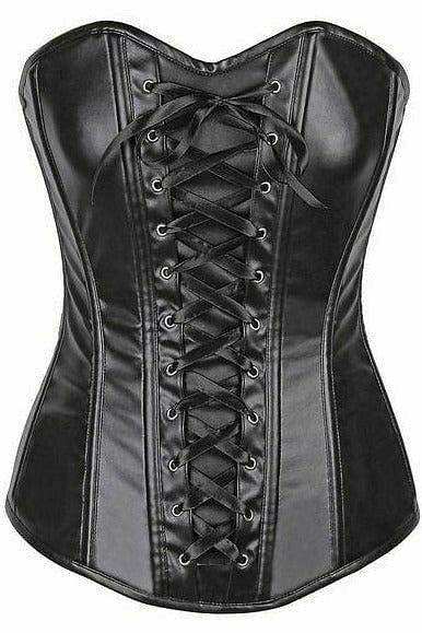 Daisy Corsets Lavish Wet Look Faux Leather Lace-Up Over Bust Corset - Daisy Corsets - Flyclothing LLC