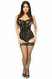 Daisy Corsets Lavish Black Sheer Lace Over Bust Corset - Daisy Corsets - Flyclothing LLC