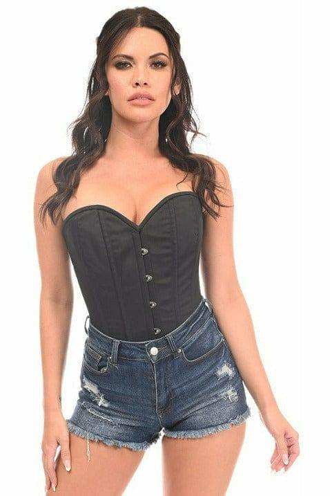 Daisy Corsets Lavish Black Cotton Overbust Corset - Daisy Corsets - Flyclothing LLC