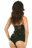 Daisy Corsets Lavish Black Patent PVC Underwire Bustier - Daisy Corsets - Flyclothing LLC