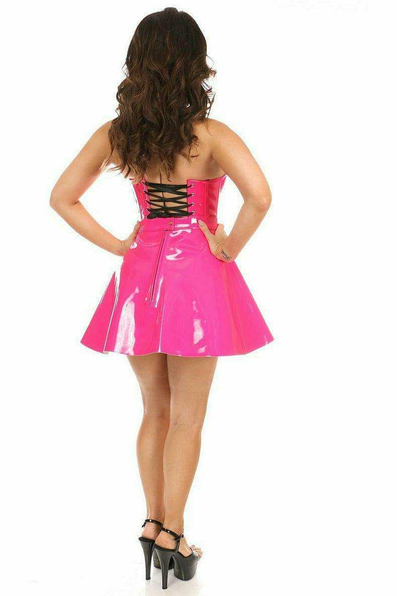 Daisy Corsets Lavish Pink Patent PVC Underwire Bustier - Daisy Corsets - Flyclothing LLC