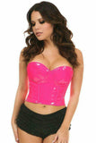 Daisy Corsets Lavish Pink Patent PVC Underwire Bustier - Daisy Corsets - Flyclothing LLC