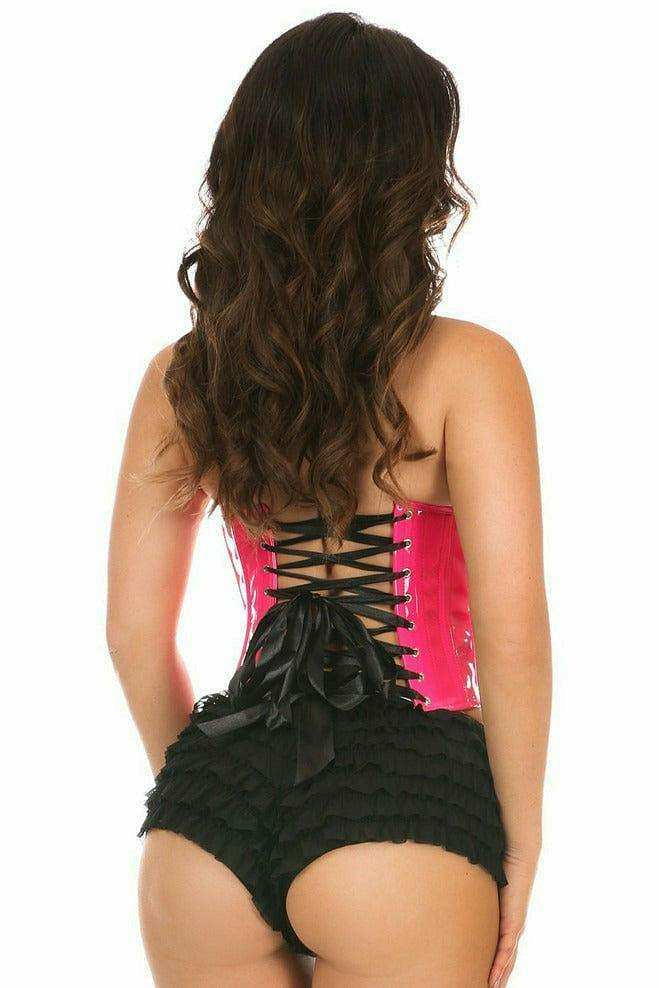 Daisy Corsets Lavish Pink Patent PVC Underwire Bustier - Daisy Corsets - Flyclothing LLC