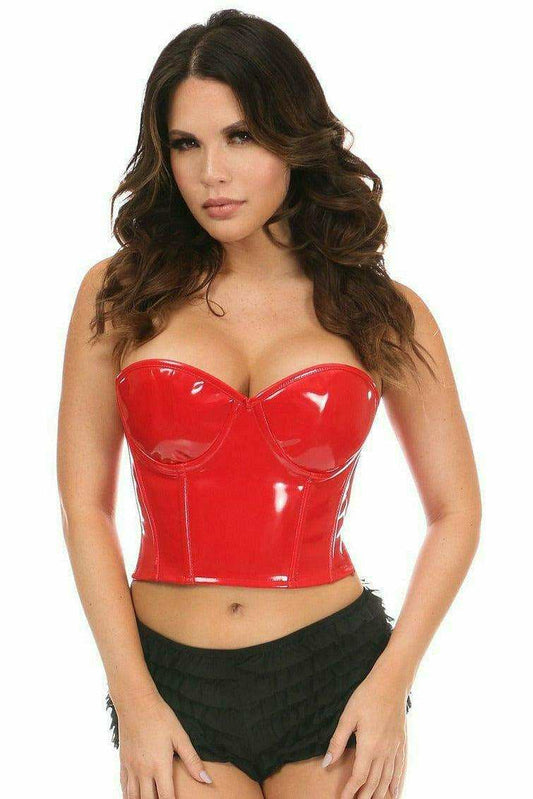 Daisy Corsets Lavish Red Patent PVC Underwire Bustier - Daisy Corsets - Flyclothing LLC