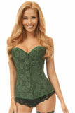Daisy Corsets Lavish Dark Green Lace Overbust Corset w/Zipper - Daisy Corsets - Flyclothing LLC