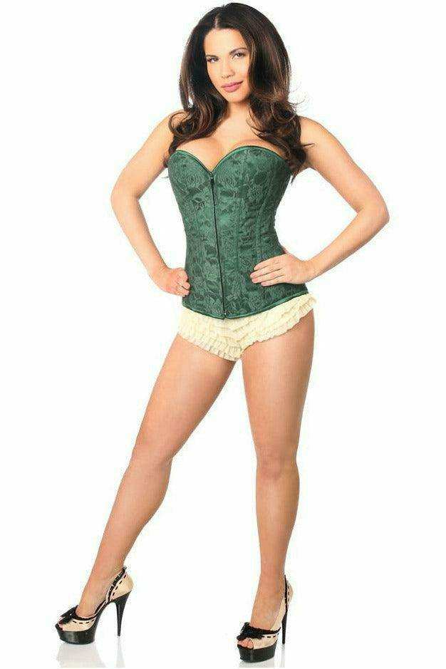 Daisy Corsets Lavish Dark Green Lace Overbust Corset w/Zipper - Daisy Corsets - Flyclothing LLC