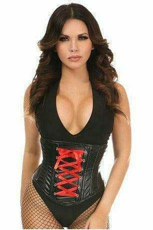 Daisy Corsets Lavish Wet Look Faux Leather Lace-Up Under Bust Corset - Daisy Corsets - Flyclothing LLC