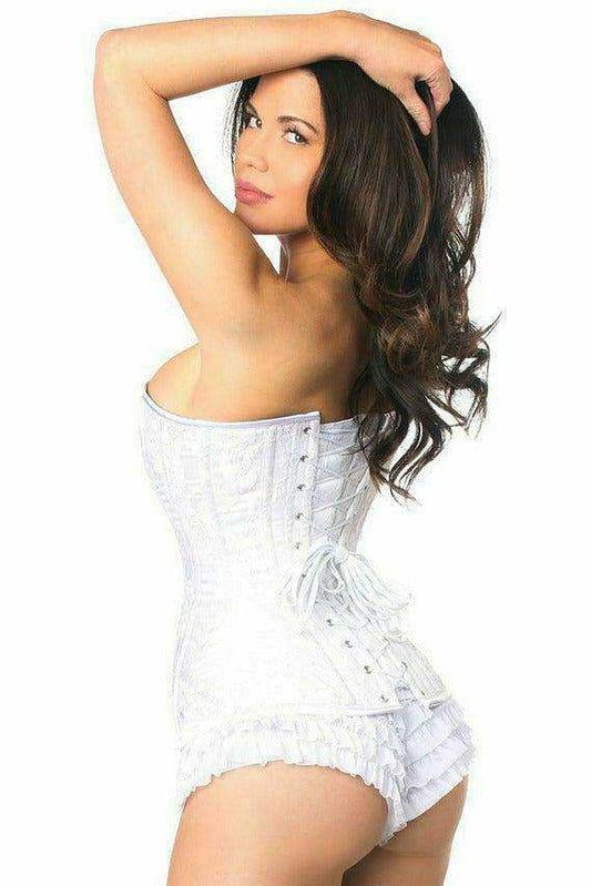 Daisy Corsets Lavish White Lace Overbust Corset w/Zipper - Daisy Corsets - Flyclothing LLC