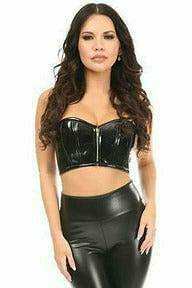 Daisy Corsets Lavish Black Patent Short Bustier Top - Daisy Corsets - Flyclothing LLC