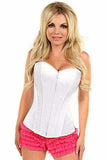 Daisy Corsets Lavish White Sweetheart Front Zipper Corset - Daisy Corsets - Flyclothing LLC