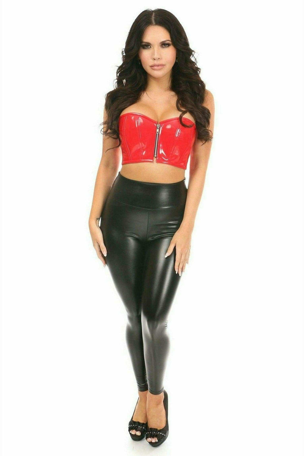 Daisy Corsets Lavish Red Patent Short Bustier Top - Daisy Corsets - Flyclothing LLC