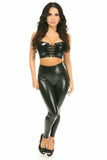 Daisy Corsets Lavish Black Patent Lace-Up Short Bustier Top - Daisy Corsets - Flyclothing LLC