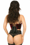 Daisy Corsets Lavish Dark Red Crushed Velvet Underwire Short Bustier - Daisy Corsets - Flyclothing LLC