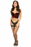 Daisy Corsets Lavish Dark Red Crushed Velvet Underwire Short Bustier - Daisy Corsets - Flyclothing LLC