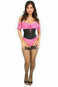 Daisy Corsets Lavish Black Satin Mini Cincher - Daisy Corsets - Flyclothing LLC