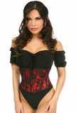 Daisy Corsets Lavish Red w/Black Lace Overlay Mini Cincher - Daisy Corsets - Flyclothing LLC