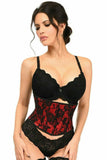 Daisy Corsets Lavish Red w/Black Lace Overlay Mini Cincher - Daisy Corsets - Flyclothing LLC