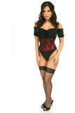 Daisy Corsets Lavish Red w/Black Lace Overlay Mini Cincher - Daisy Corsets - Flyclothing LLC