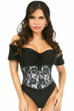 Daisy Corsets Lavish White w/Black Lace Overlay Mini Cincher - Daisy Corsets - Flyclothing LLC