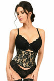 Daisy Corsets Lavish Tan w/Black Lace Overlay Mini Cincher - Daisy Corsets - Flyclothing LLC