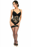 Daisy Corsets Lavish Tan w/Black Lace Overlay Mini Cincher - Daisy Corsets - Flyclothing LLC