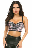 Daisy Corsets Lavish Pink Plaid Underwire Short Bustier - Daisy Corsets - Flyclothing LLC