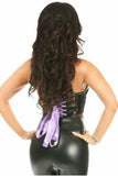 Daisy Corsets Lavish Black/Lavender Patent Lace-Up Short Bustier Top - Daisy Corsets - Flyclothing LLC