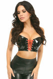 Daisy Corsets Lavish Black/Red Patent Lace-Up Short Bustier Top - Daisy Corsets - Flyclothing LLC