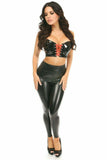 Daisy Corsets Lavish Black/Red Patent Lace-Up Short Bustier Top - Daisy Corsets - Flyclothing LLC