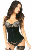 Daisy Corsets Lavish Black Velvet Underbust Corset - Daisy Corsets - Flyclothing LLC