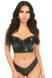 Daisy Corsets Lavish Black Faux Leather Underwire Short Bustier - Daisy Corsets - Flyclothing LLC
