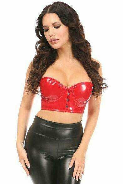 Daisy Corsets Lavish Red Patent PVC Underwire Short Bustier - Daisy Corsets - Flyclothing LLC